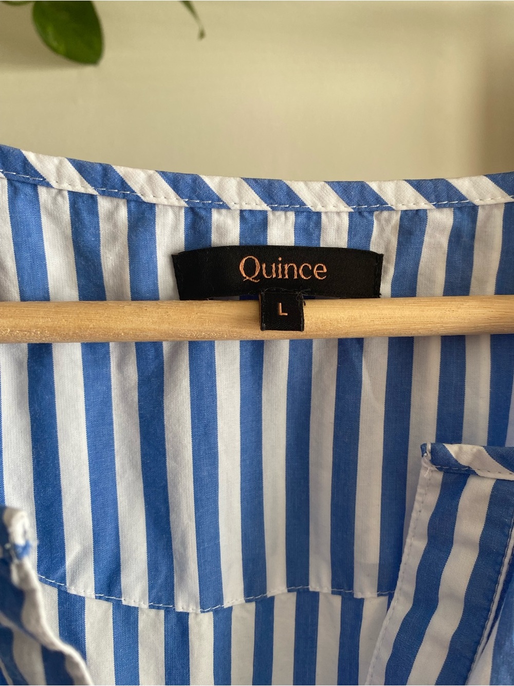 Quince Blue White Azure Stripe Organic Cotton Poplin Tiered Maxi Dress Large - Picture 11 of 16